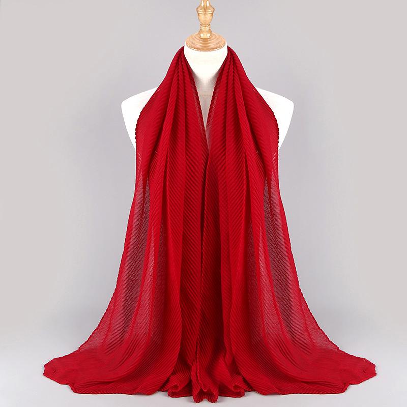 Women Plain Cotton Scarf Head Hijab Wrap Solid Full Cover-up Shawls Foulard Femme Headband Crinkle Muslim Hijabs Store 2024 NEW