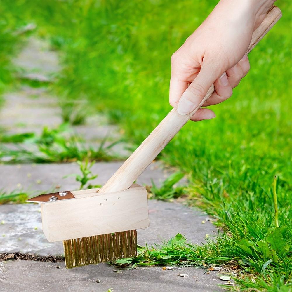 Wire Brush for Paving Stones, Cobblestones, Weeds, Grass, Moss Removal