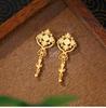 Aieryuan Gold-Plated Jade Tassel Earrings with Silver Studs