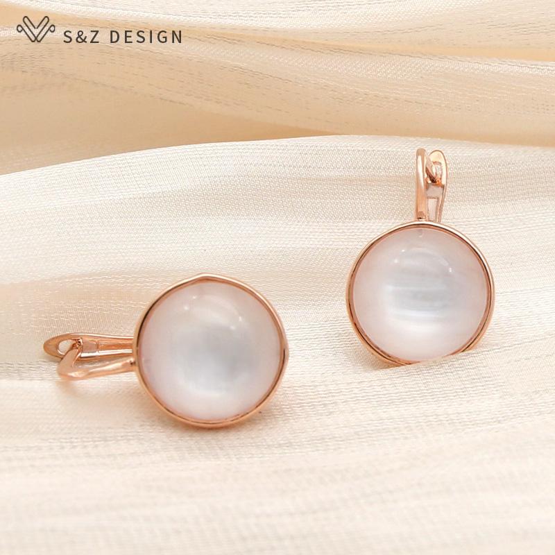 Fashion Simple Round Drop Earrings For Women Girl Wedding Party Stylish Classic Anti-allergy Jewelry Gift