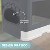Closed Cat Litter Box with Lid and Double Entrance, Removable Drawer, Scoop and Brush, Grey