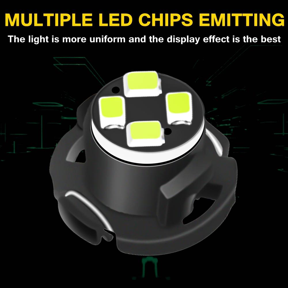 10pcs T3 T4.2 T4.7 T4 Super Bright LED Bulbs Car Neo Dashboard Instrument Cluster Lights Auto Panel Gauge Speedo Dash Lamps 12V Dome Lights 6