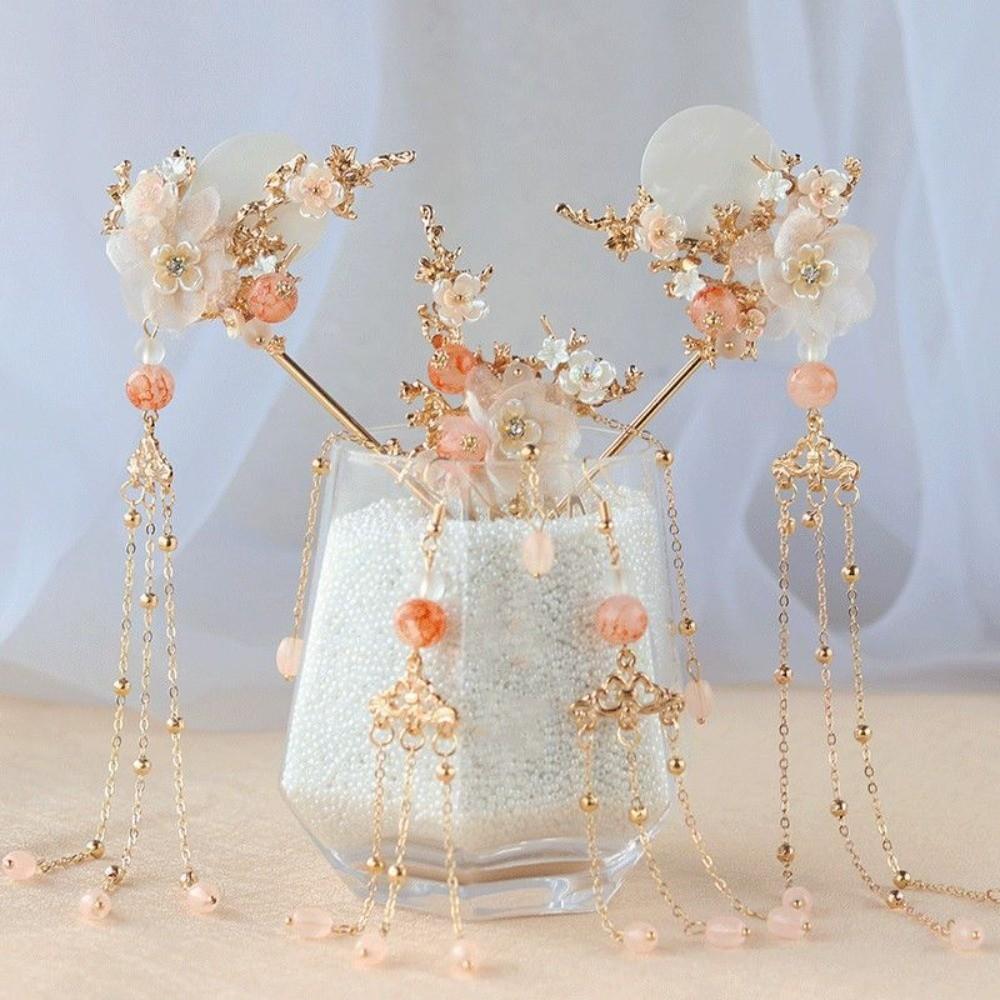 Traditional Chinese Hanfu Hair Accessories Retro Haircomb Bridal Headdress Luxury Long Fringed Hair Clip Hairpins Cosplay