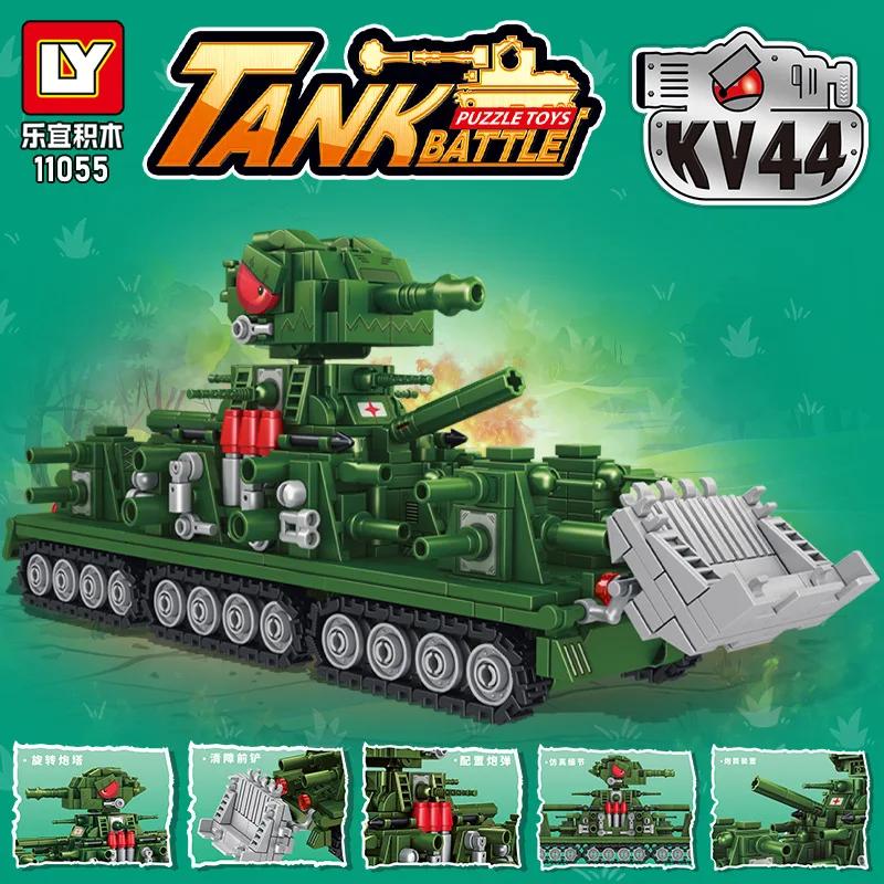 Technology Military Tank Model Building Blocks Toy Set Creative MOC KV44/99 Tanks Ornament Vehicle Bricks Toy for Boy Gifts