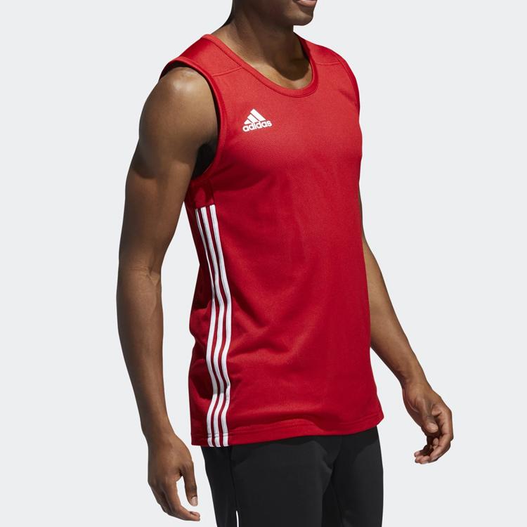Adidas Knitted Reversible Breathable Basketball Vest Men Tops Red DY6595