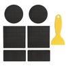 1 Set Trampoline Repair Kit with Square Round Rectangle Patch Scraper Waterproof Self-Adhesive Trampoline Tear Hole Covering Patch Kit