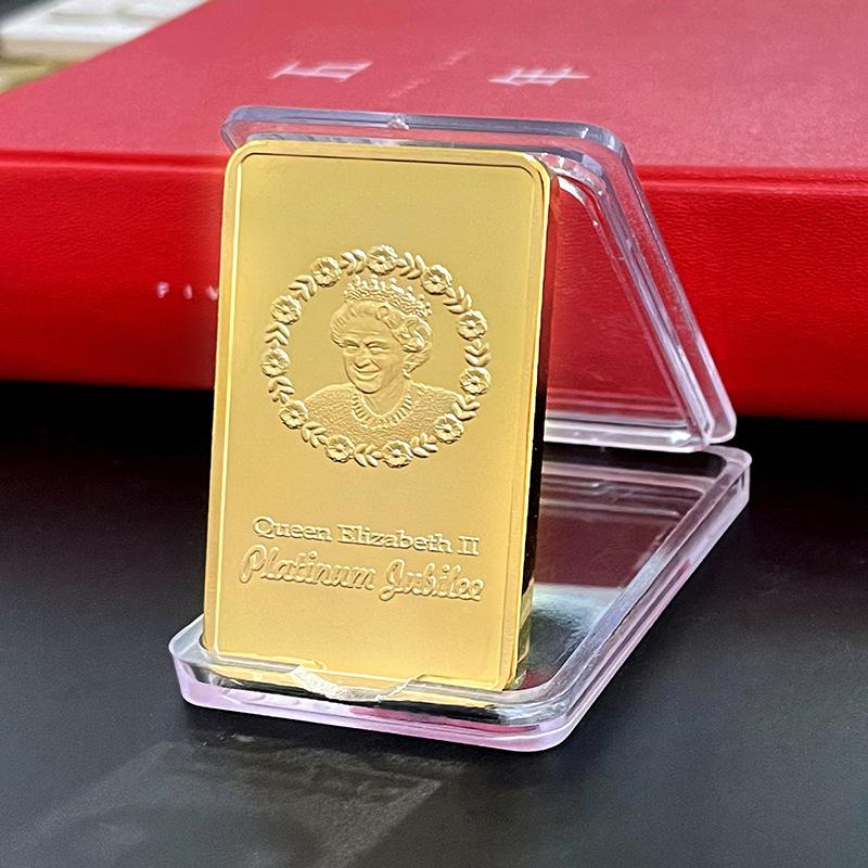 Queen Elizabeth, Platinum Year, Anniversary, Commemorative Block, Diamond Year, Commemorative Medal, Gold and Silver Gifts, Collection