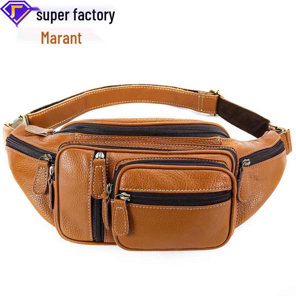 Brand Genuine Leather Crocodile Pattern Men's Multifunctional Waist/Chest/Shoulder Crossbody Bag Outdoor Sports Casual 8336