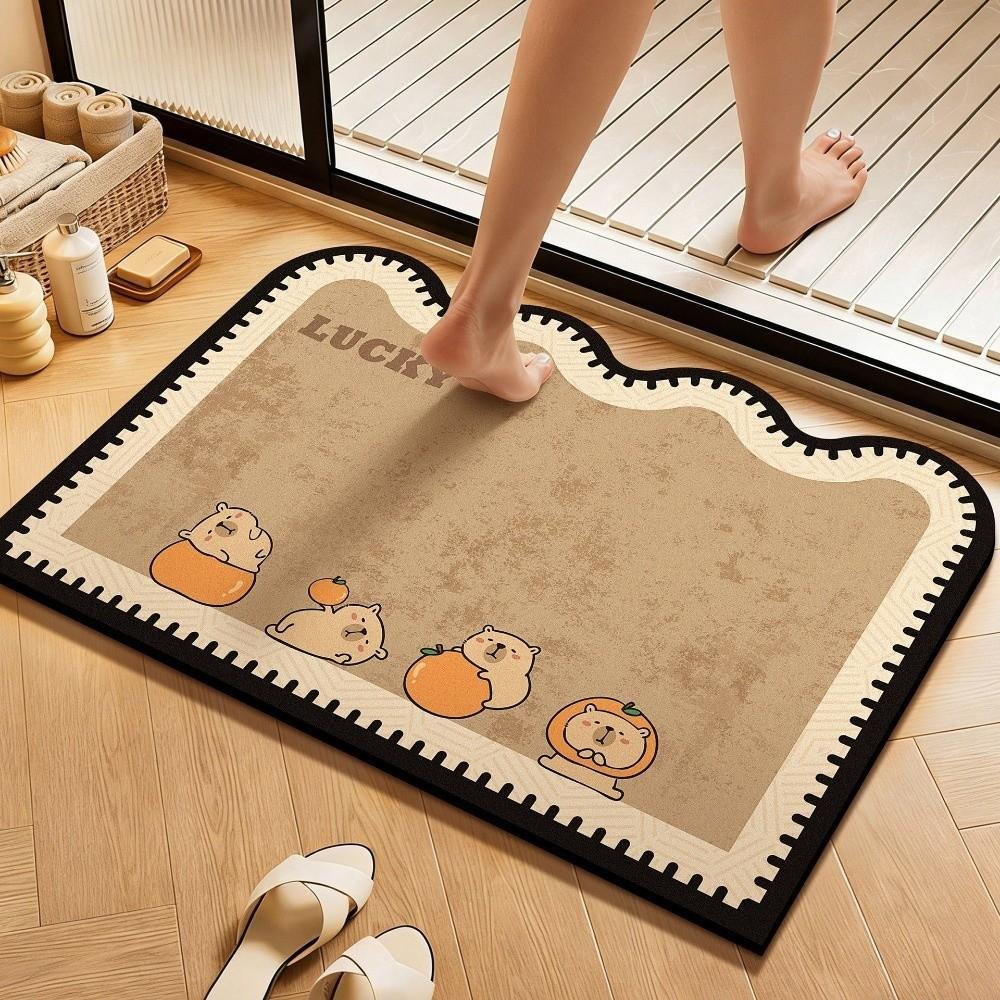 Anti Slip Puppy Absorbent Mat Cartoon Animal Door Mat Stain-resistant Bathroom Mat  Laundry Room