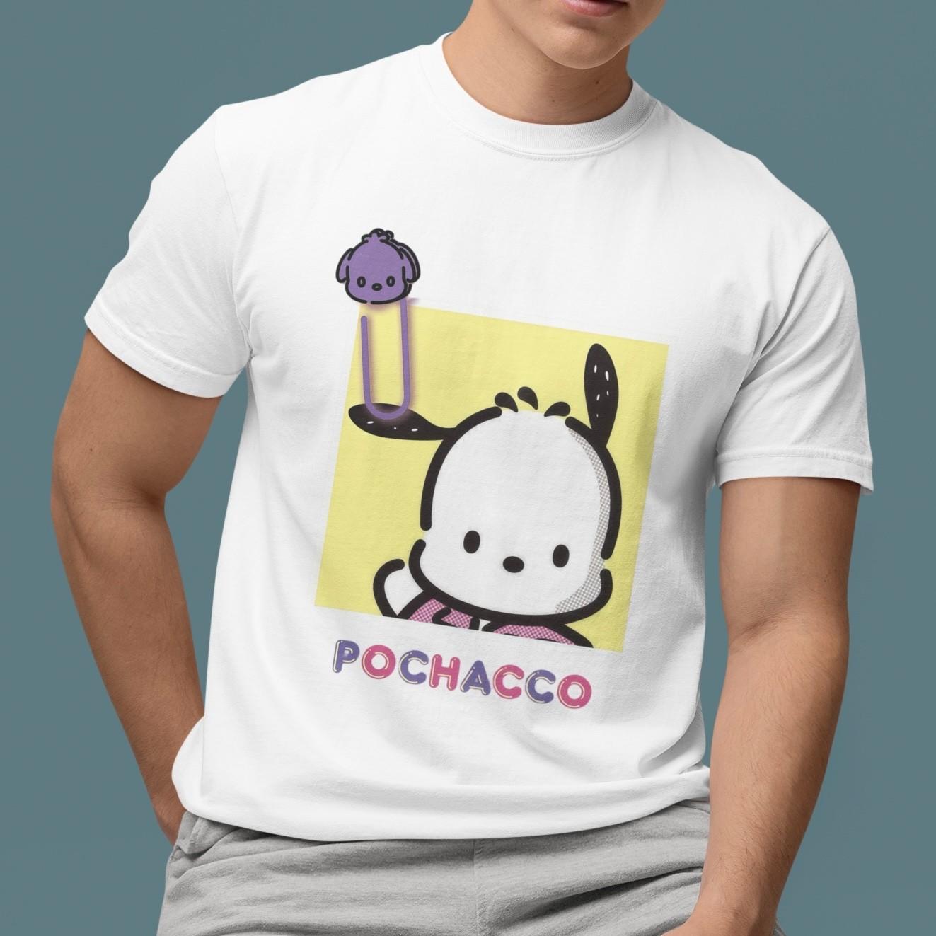 Sanrio Pochacco T-Shirt Kawaii Puppy Graphic Tee Cute Cartoon Unisex Casual S