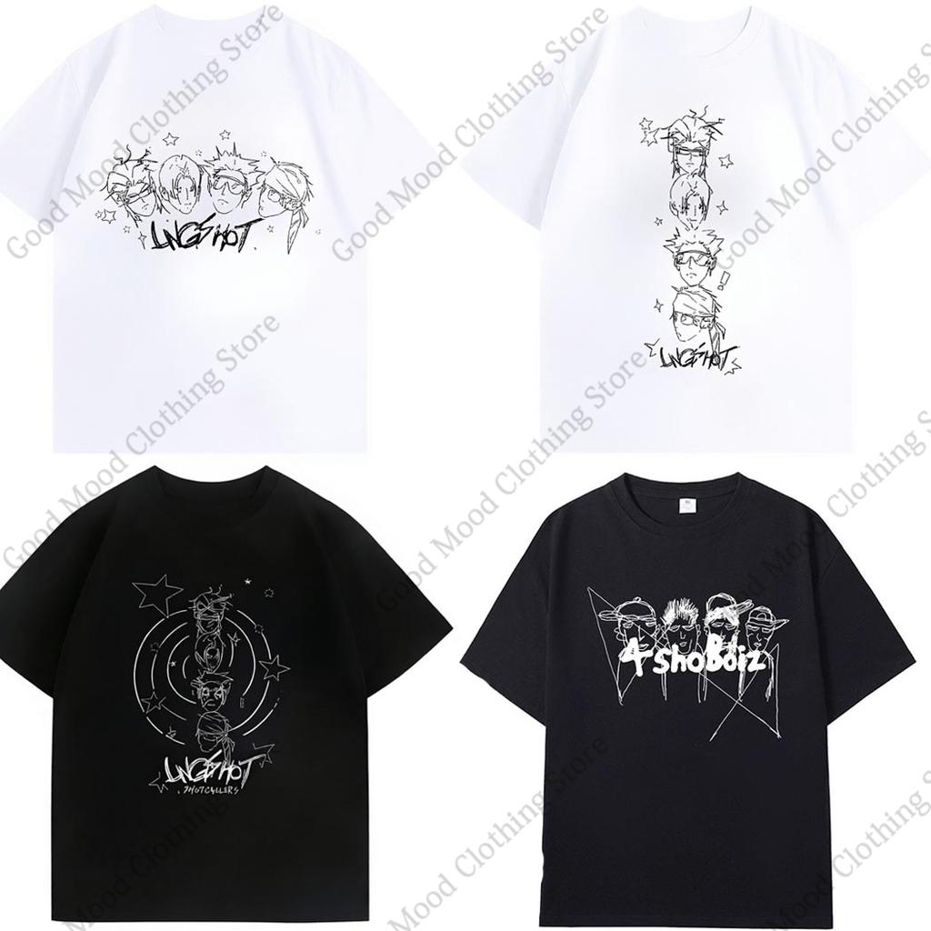 LNGSHOT T Shirt Kpop Fashion OHYUAL WOOJIN Louis RYUL Same Tshirt Unisex Women Summer High Quality Cotton Short Sleeve Tee Tops