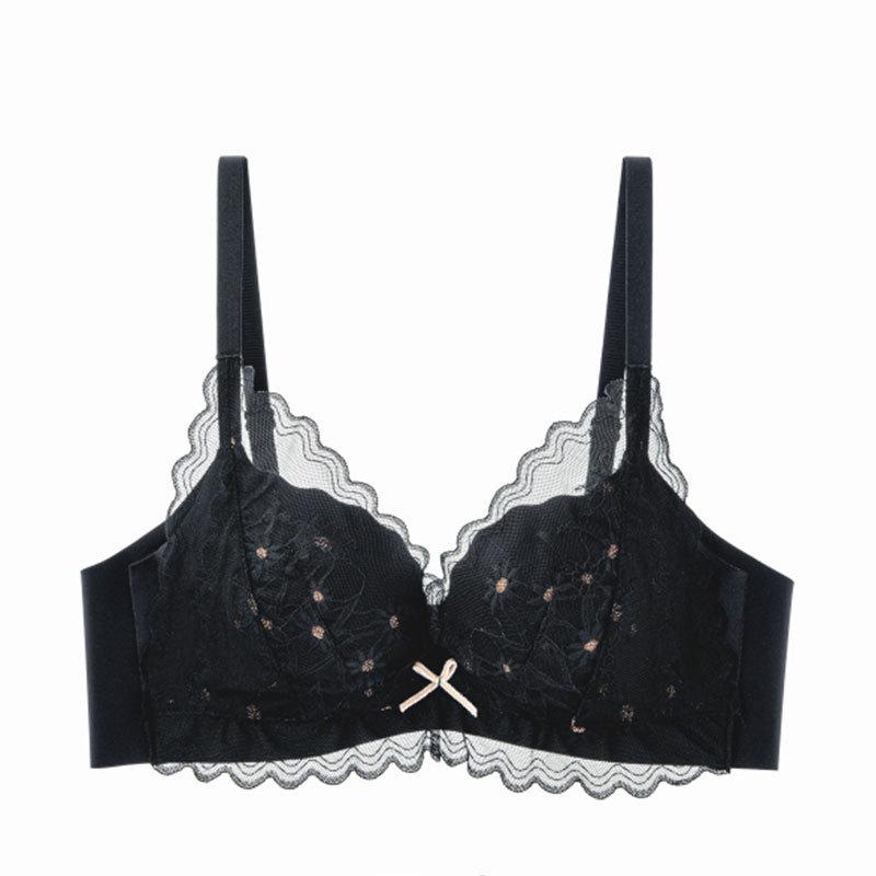 Sexy Dessous-Set aus Spitze für Damen: Atmungsaktiver, Verstellbarer, Anti-Hänge-BH mit Dünnen Hohlkörbchen