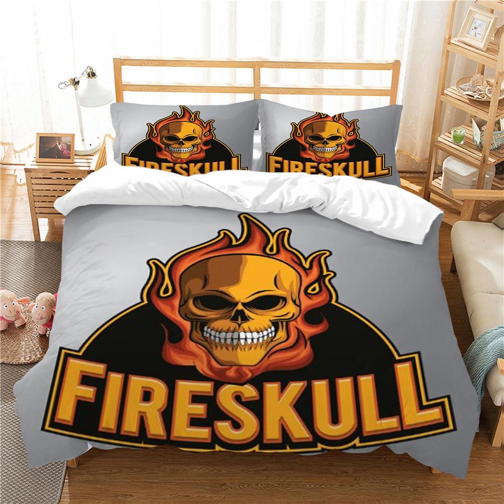 

Комплект одеяла с 3D принтом черепа, комплект домашнего постельного белья, королевский размер, полиэстеровая постельная одежда, пододеяльник для мужчин и мальчиков EU Single 135x200cm