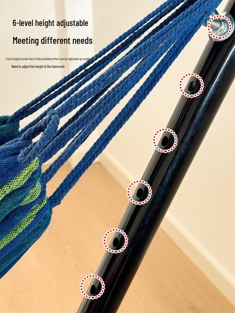 Double Outdoor Canvas Hammock: Lightweight, Anti-Roll, Detachable Stand for Camping & Children's Swing Chair