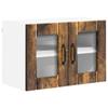 Wall Mounted Glass Cabinet LUCCA Smoked Oak 60 X 31 X 40 Cm