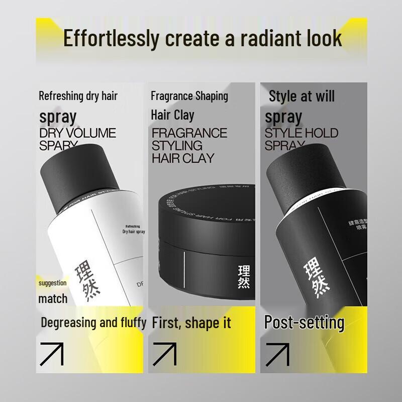 LIRAN Men's Quick-Dry Strong Hold Hair Styling Spray, Woody Scent