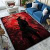1PC Samurai with Red Moon Backdrop Print Carpet Rug for Living Room Bedroom Sofa Doormat Home Decor Non-slip Floor Mat