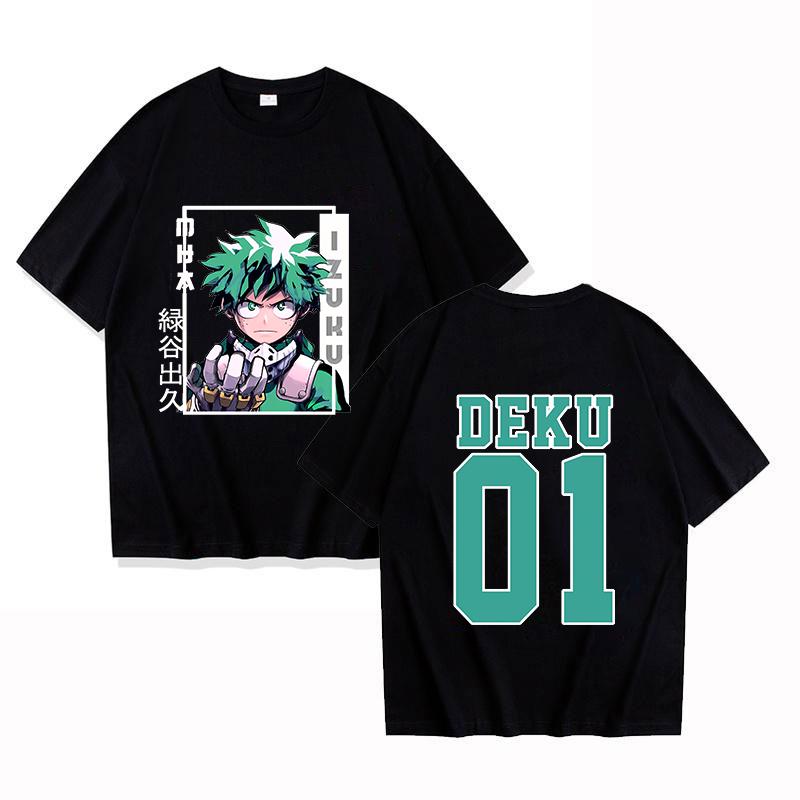 

Горячая Забавная летняя футболка Deku Harajuku с аниме-принтом, модная летняя повседневная футболка с короткими рукавами, топы 4XL