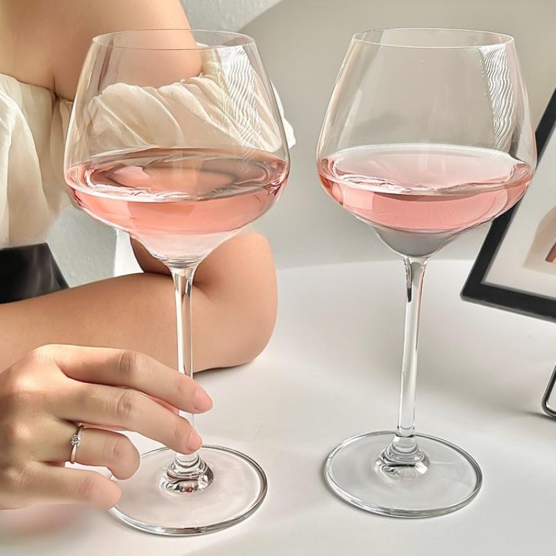 Set di Bicchieri da Vino Borgogna Stile Europeo Calice Ampio Gambo in Vetro di Cristallo per la Casa la Sala da Pranzo la Festa di Matrimonio Eleganti Bicchieri da Bevanda