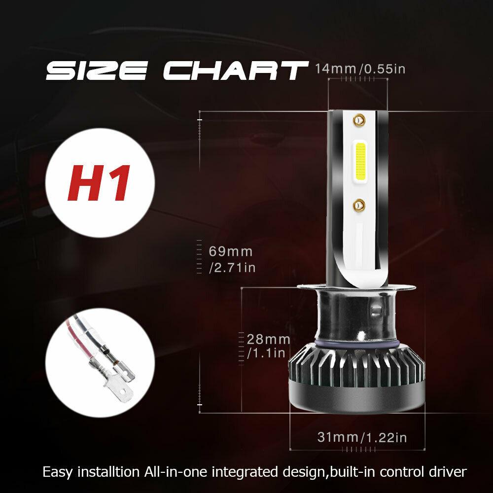 2Pcs White 9005 HB3 Led Headlight Bulbs High Low Beams 8000LM 6000K 80W Lights