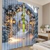 2Pcs Christmas Curtains Xmas Tree Christmas Arches Wall Corridor Large White Snow Scene Suitable For Bedroom Living Room Dining