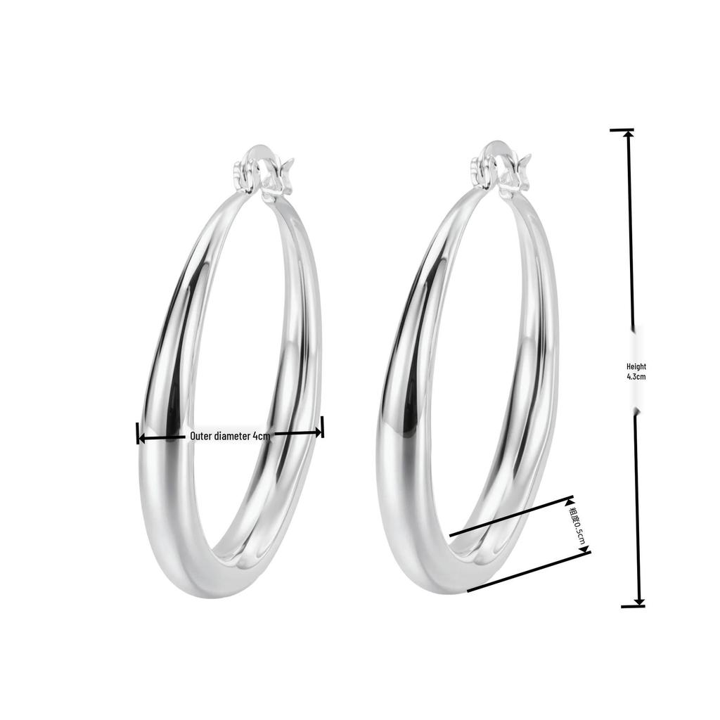 Şık Parlak Gümüş Küpeler: Avrupa & Amerikan Yaratıcı Abartılı Moda