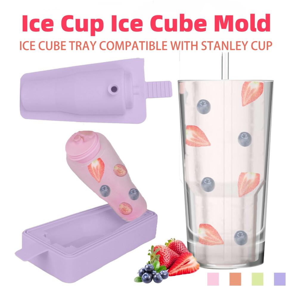 Multifunctional Silicone Ice Cube Mold for Whiskey & Cocktails, 430ml, Purple