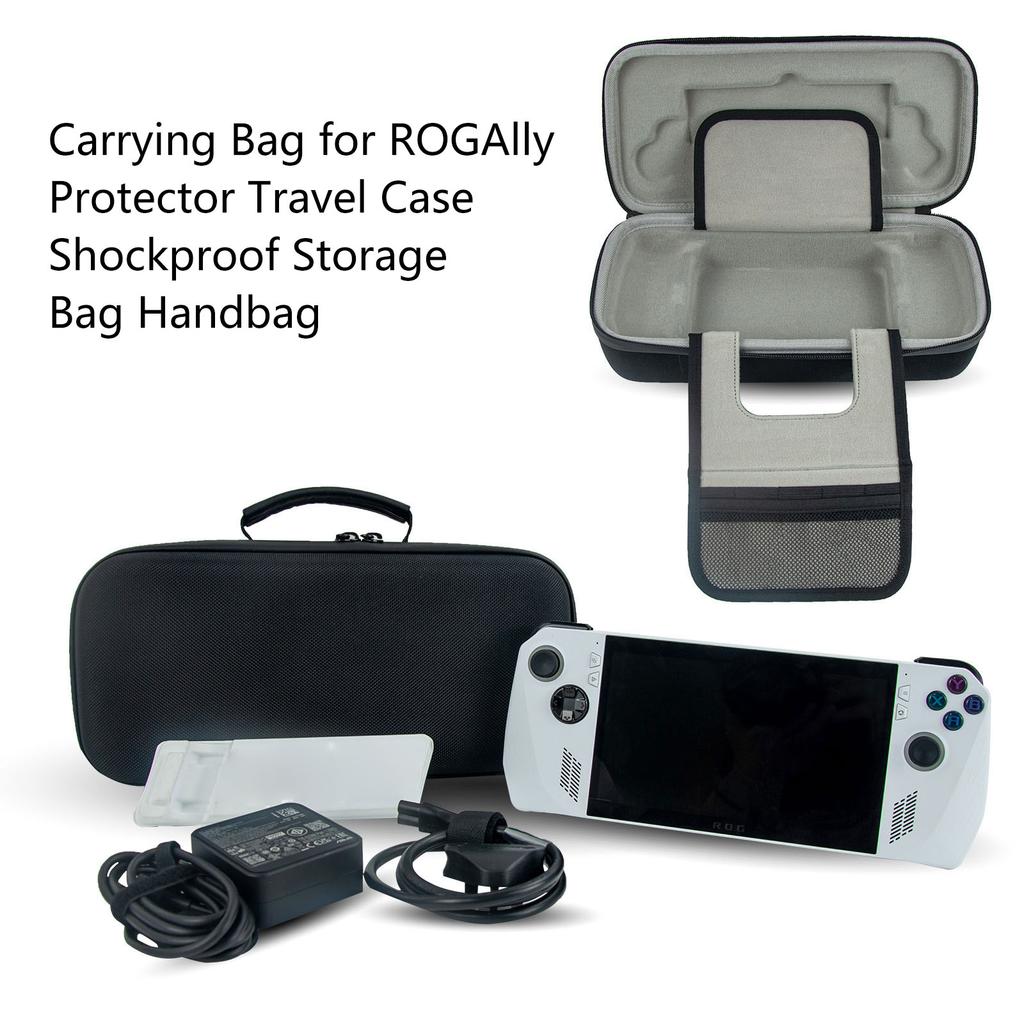 Game Console Storage Bag Carrying Case Shockproof Travel Case Anti-theft Organizer Bag Fit for ROG Ally with Interlayer