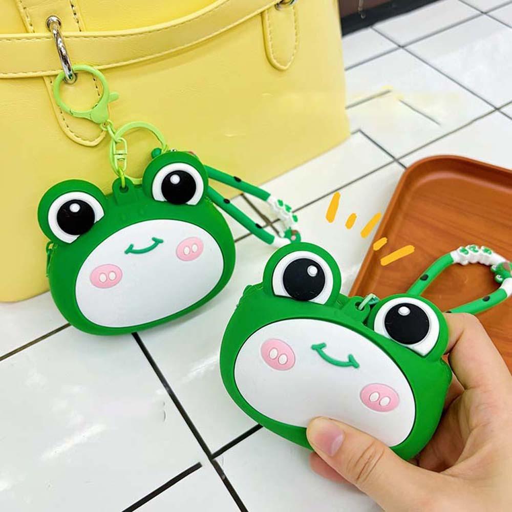 

Key Ring Hamburger Coin Purse Waterproof Keychian Earphone Bag Cartoon Silicone Wallet Car Key Style 3