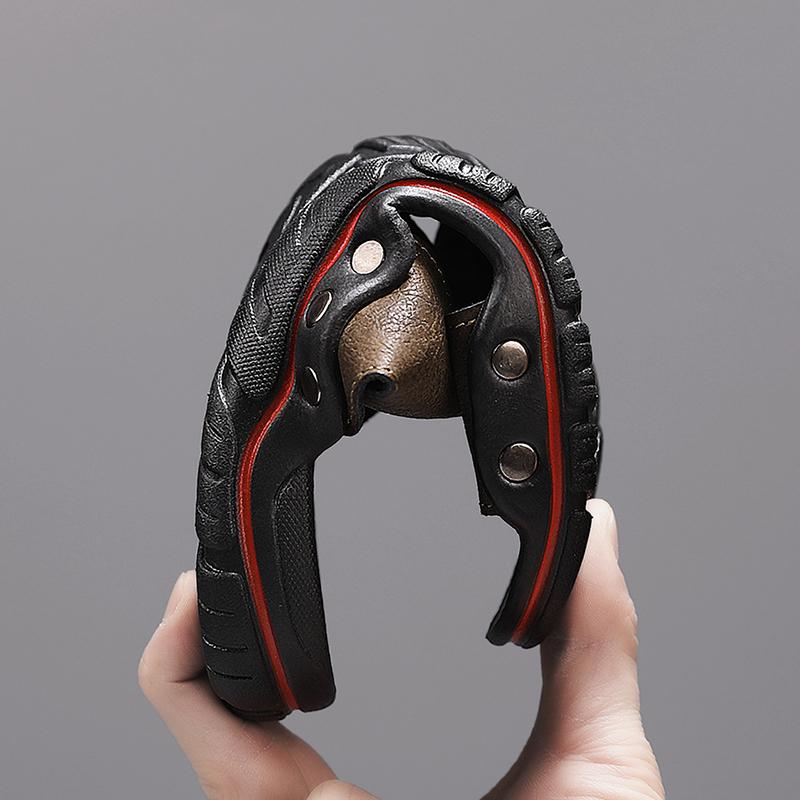 Pánské pantofle široké dlaně sandály venkovní letní černé ploché sandály s otevřenou špičkou plážová obuv pro otce plus size