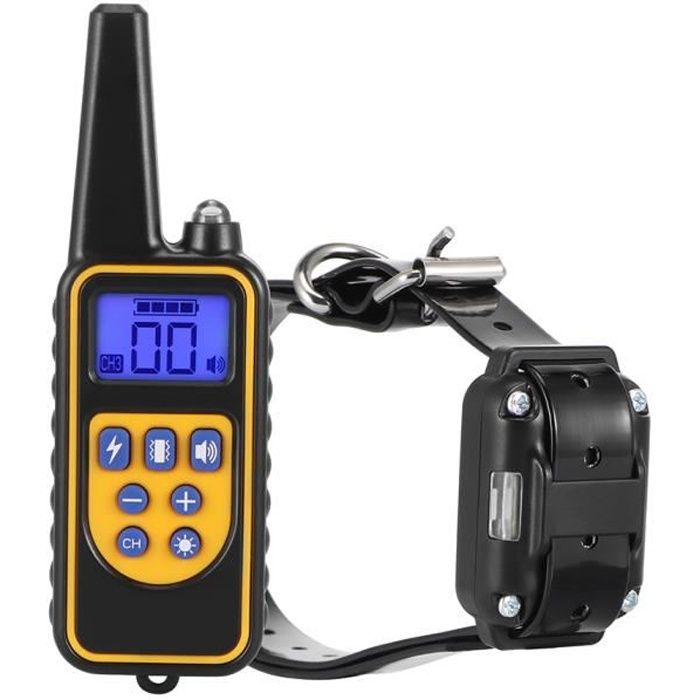 Collier de Dressage Collier Anti-aboiement Etanche Télécommande 800M 99 niveaux de vibration pour Un Chien