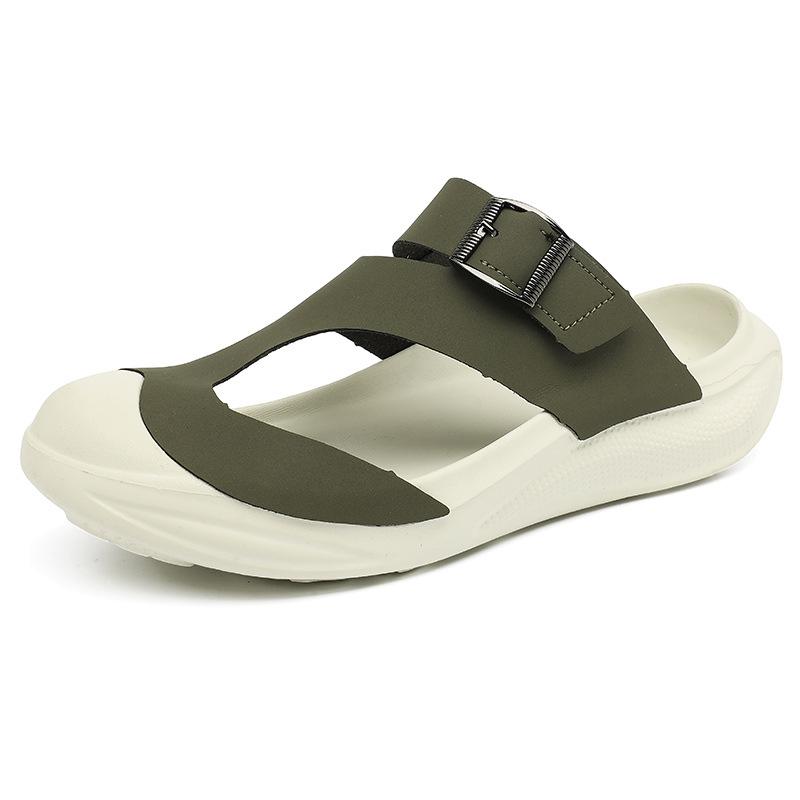 Men s Plus Size Closed Toe Buckle Sandals - Thick Sole, Versatile, Outdoor Casual Slippers 41