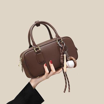 Damen Vielseitige Crossbody Boston Kissen Handtasche aus echtem Leder 2025