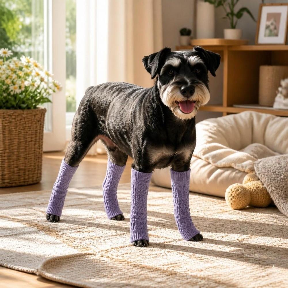 4Pcs Stretchy Dog Elbow Cover Breathable Pet Leg Warmer Pet Supplies Dog Leg Sleeves for Dogs Cats