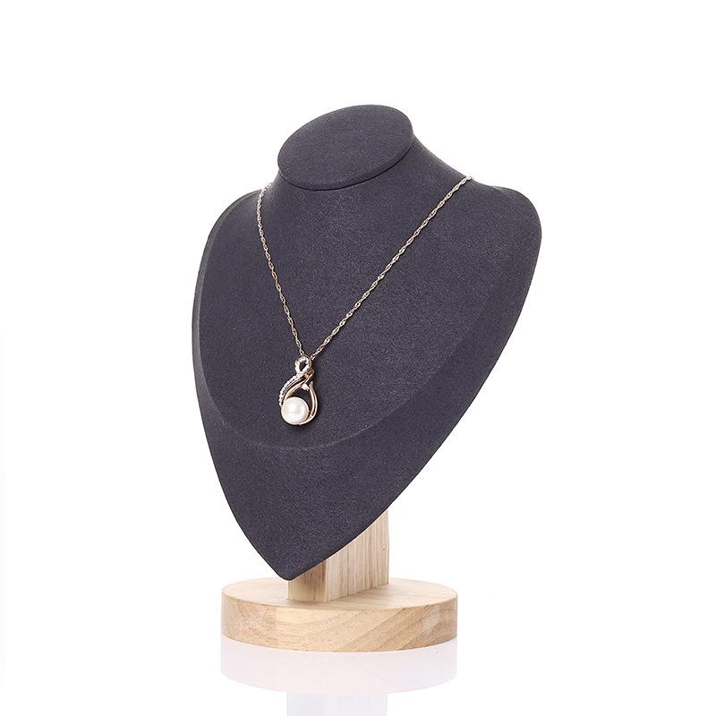 High-end Solid Wood Heart-shaped Necklace Pendant Display Stand Necklace Jewelry Display Window Counter Jewelry Display Props