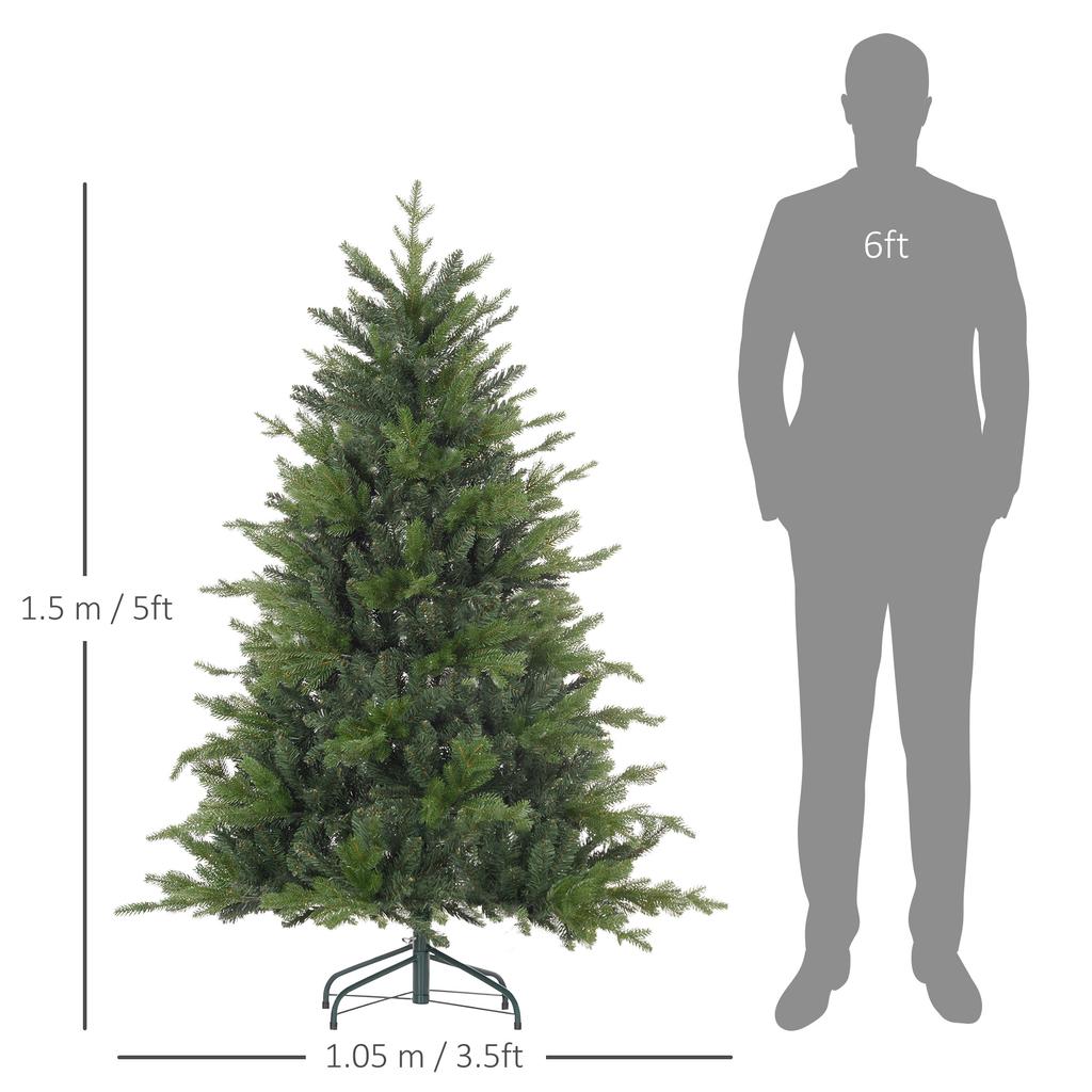 5ft Bare Artificial Christmas Tree, with 1309 Tips - Green