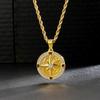 Coin Necklace Compass Pendant with French Rope Medal Gold Surgical Stainless Amulet Gift Box KRKC&CO 2.5mm Chain, Necklace, Plated, Steel,
