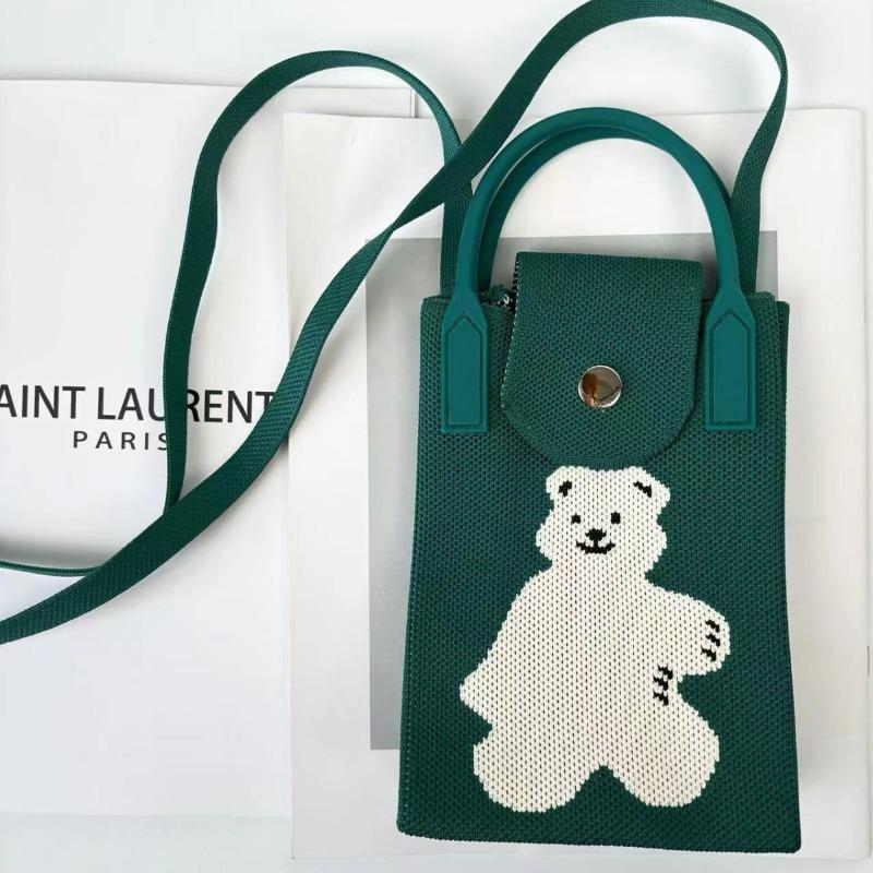 Premium sense cute versatile cartoon mobile phone bag niche design knitted bag versatile messenger shoulder bag change bag