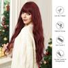 ALAN EATON Red Loose Wavy Synthetic Wig for Women Natural Long Red Wigs with Bangs Heat Resistant Daily Party Hair High Quality