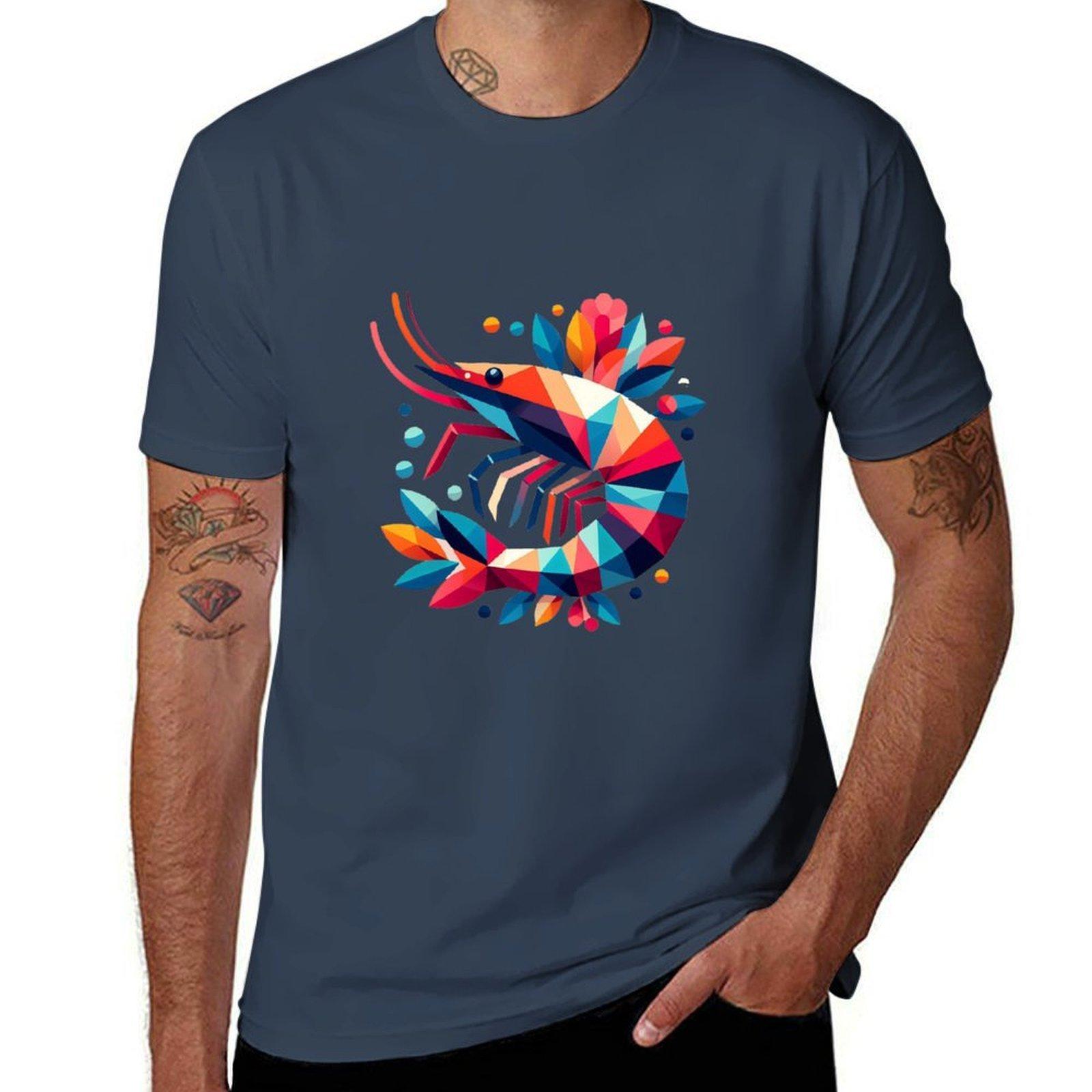Colorful Little Shrimp Tshirt Sport Basic Moisture Wicking Tee S