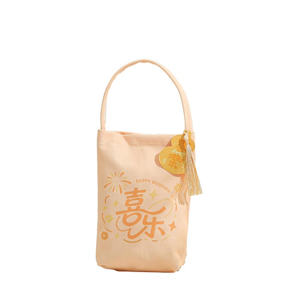 Traditional Canvas Wedding Candy Bag Tassels Drawstring New Year Gifts Bag Spring Festival Flower Chinese Style Handbag Party