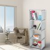 Multi Layer Standing Bookcase Bookshelf Storage Shelf Rack Home Organizer for Living Room BedroomGray Color