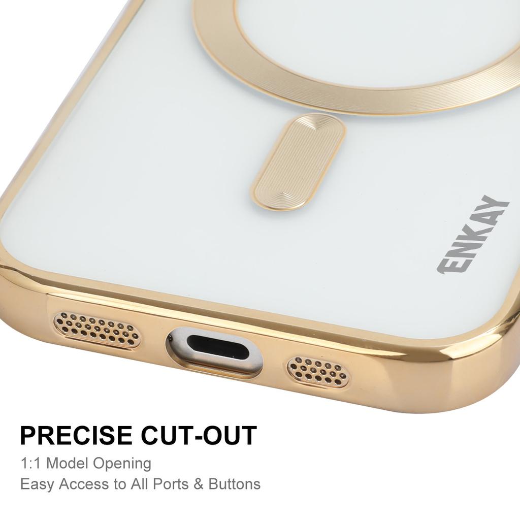 ENKAY HAT PRINCE For iPhone 16 Magnetic Clear Case Shockproof TPU Phone Cover with Lens Film