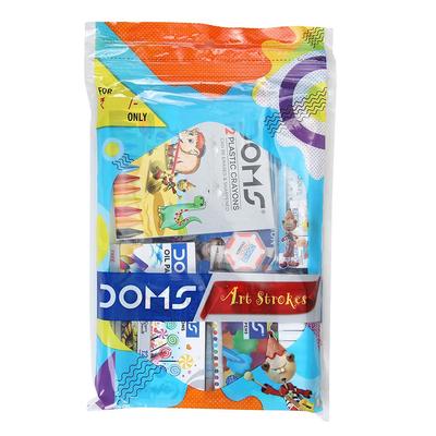 Doms Art Strokes Kit Drawing & Colouring Art Kit for Kids Gifting Stationery Set Creative Minds 10 Stationery Items