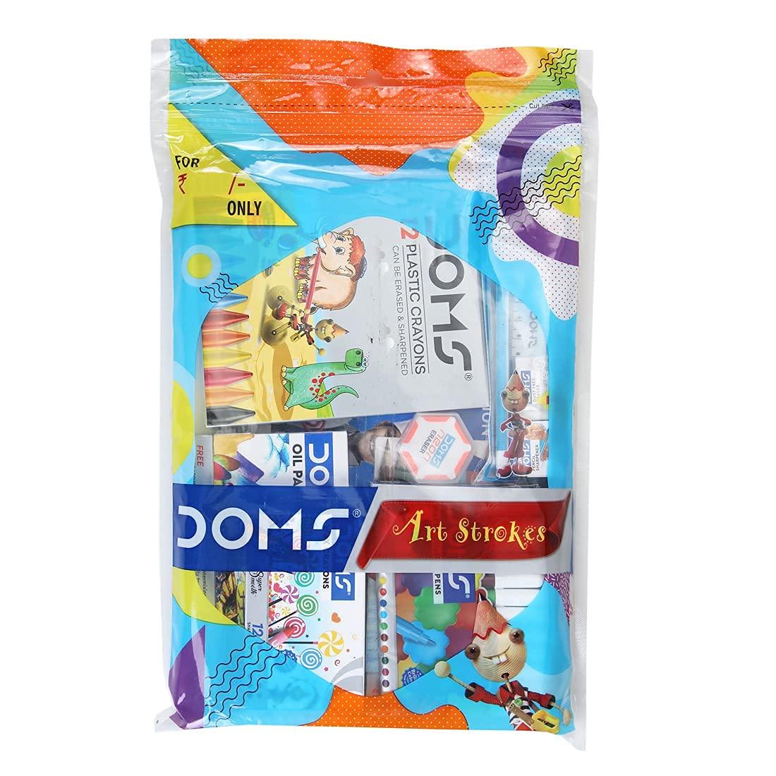 

Doms Art Strokes Kit Drawing & Colouring Art Kit for Kids Gifting Stationery Set Creative Minds 10 Stationery Items