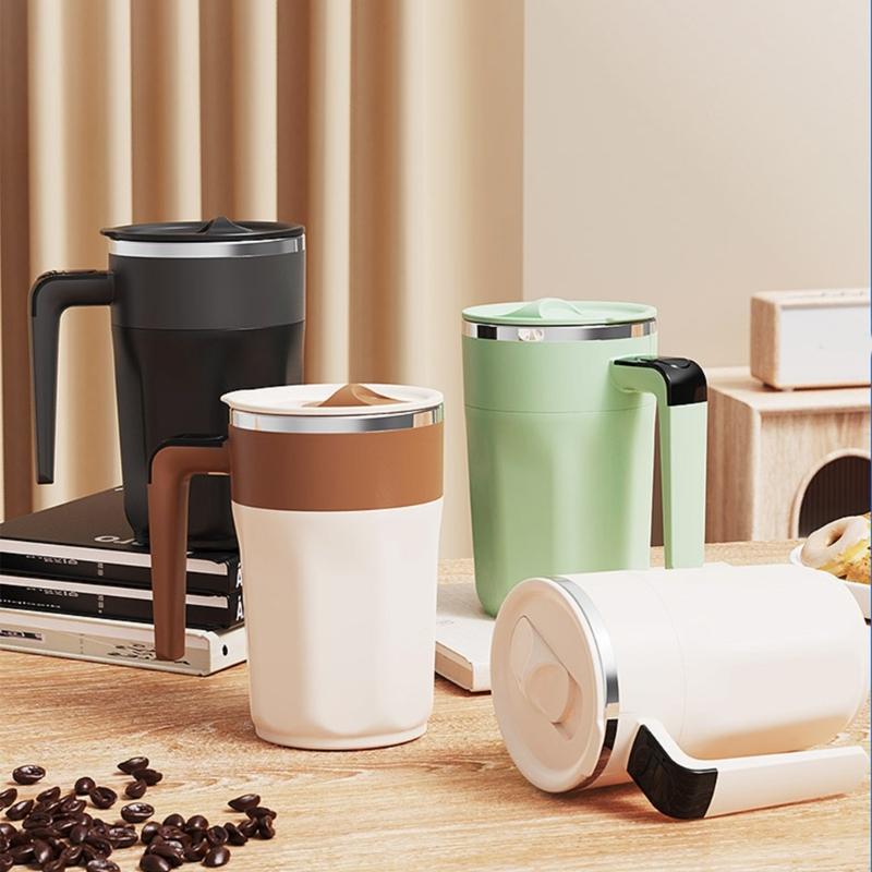 USB Rechargeable Mixing Coffee Mug Automatic Stirring Cup with Digital Temperature Display for Office and Home Use