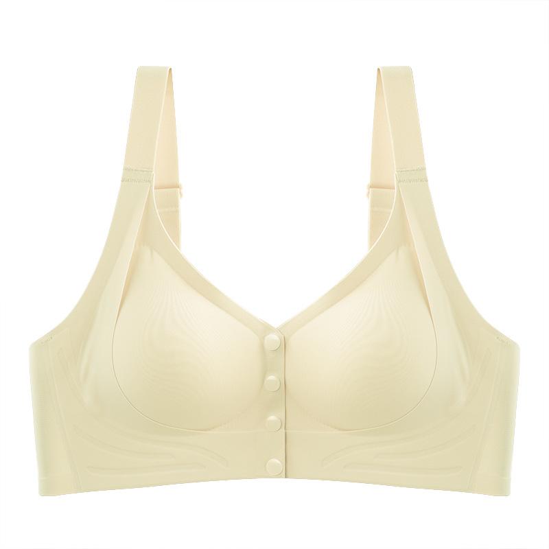 New fashionable seamless front buckle underwear women's reinforced lower circumference non-running cup no steel ring large size bra