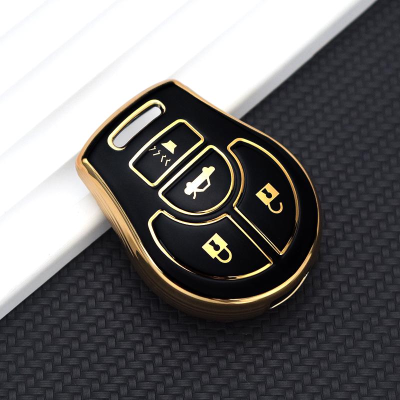 

4 кнопки для Nissan Juke Maxima Pathfinder Rogue 2012 Versa March Tiida Altima Sentra Armada Cube, мягкий чехол из ТПУ для ключей от машины чёрный