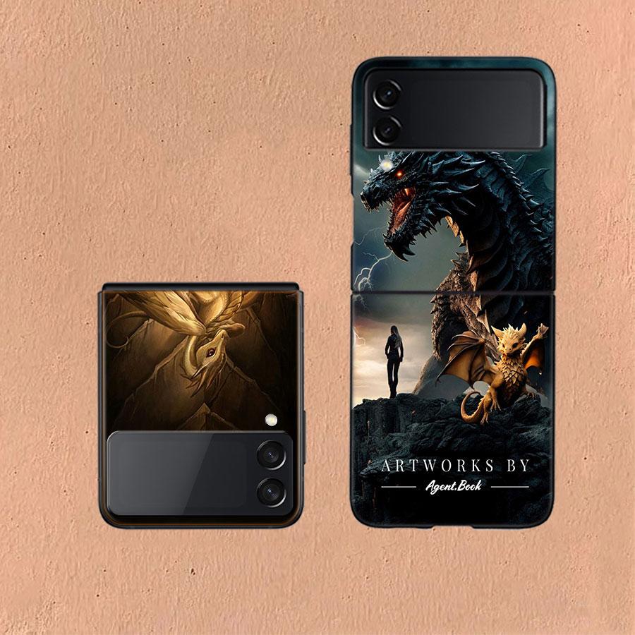F-Fourth W-Wing Dragon Coque For Samsung Z Flip7 6 Galaxy Case Shockproof Z Flip5 Z Flip3 4 5G Hard Cover Phone TPU PC Hard Fun