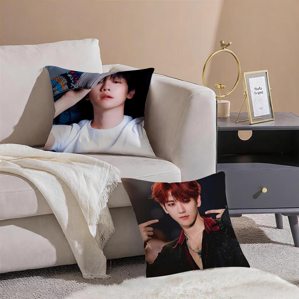 singer charming BBaekhyun Cushion Cover Throw Pillow Cover Hidden Button Durable Polyester Chair Cushion